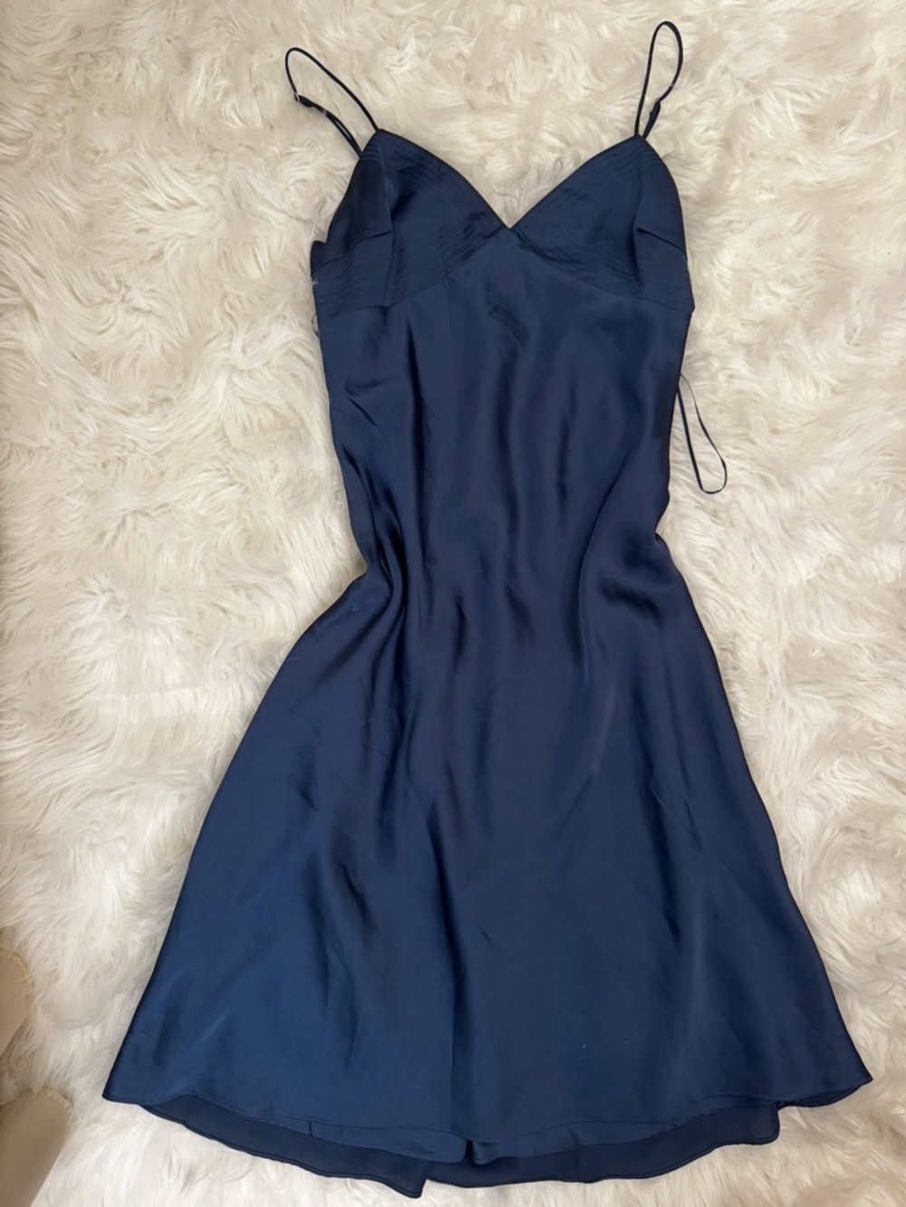 Cotton Candy LA Navy Satin Slip Dress Size M NWOT - Picture 2 of 8